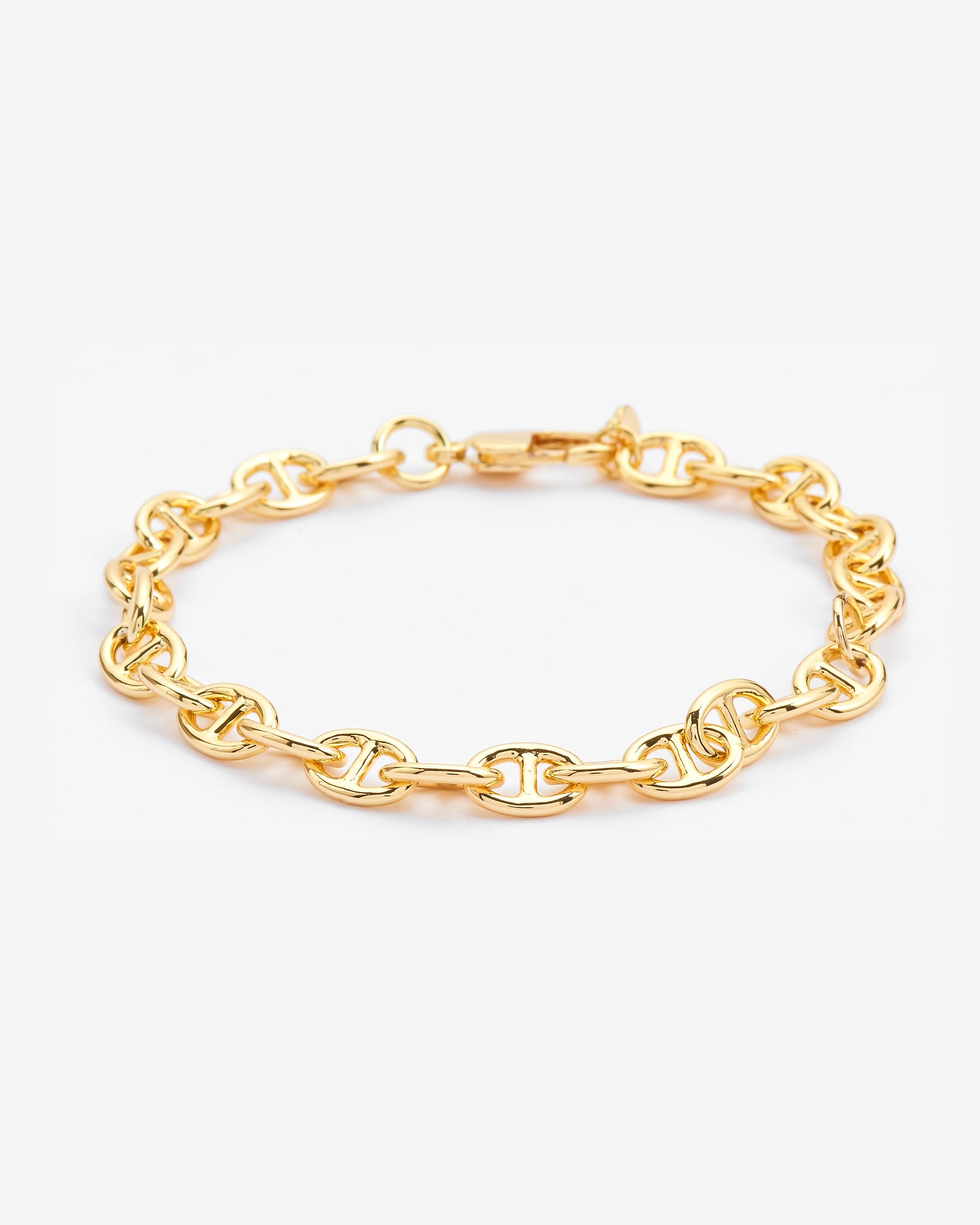 6mm Coffee Bean Bracelet - Gold