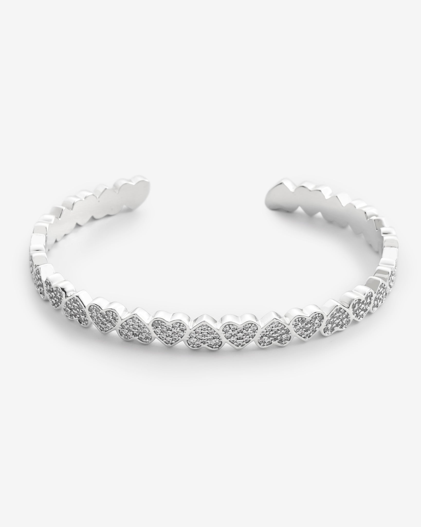 6mm Iced Repeating Heart Bangle