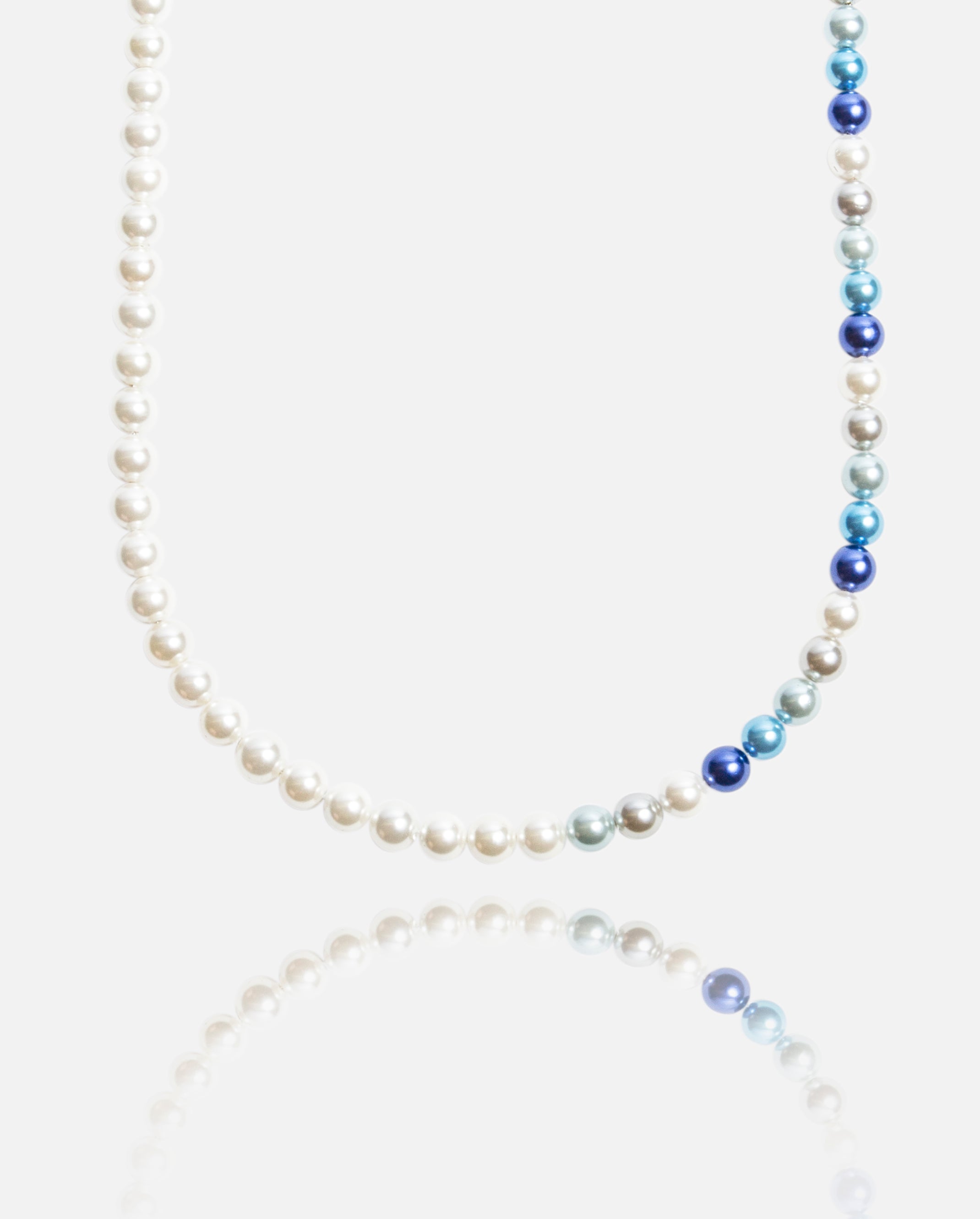 6mm Pearl Necklace - Half Blue Multi