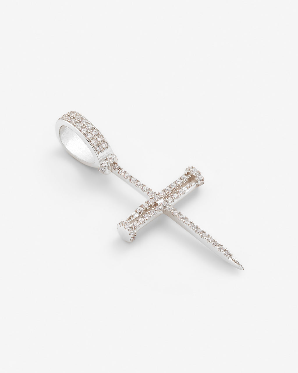 Diamond Nail Cross Pendant White Goldn N N Cernucci