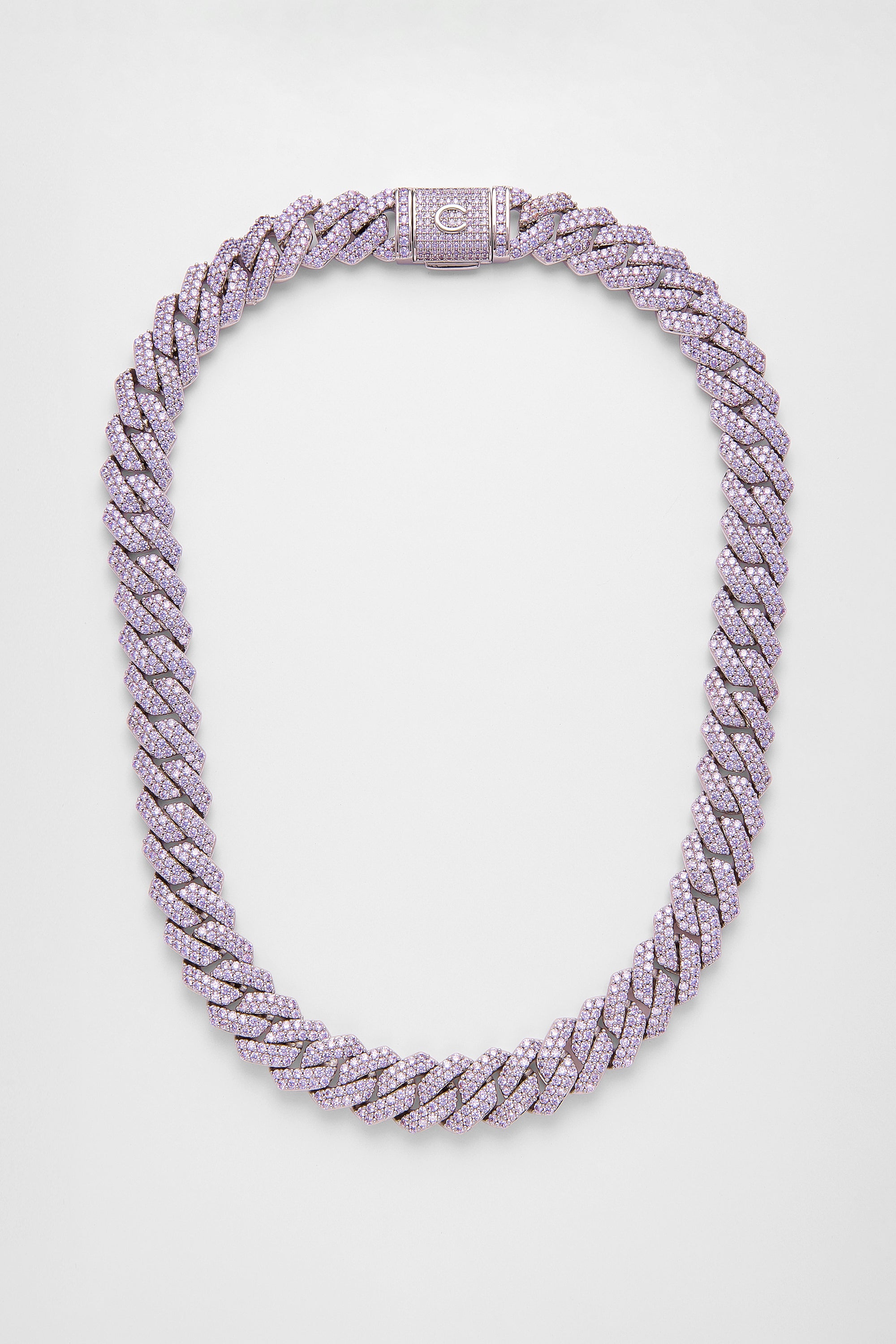 14mm Iced Lilac Prong Cuban Chain