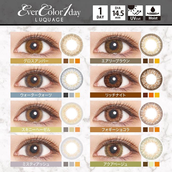 【24小时内发货】 EverColor 1 day 美瞳 抗UV日抛 棕色SheerLueur 14.5mm 20枚装 