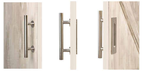 12" Modern Stainless Sliding Barn Door Handle | MJC & CO.