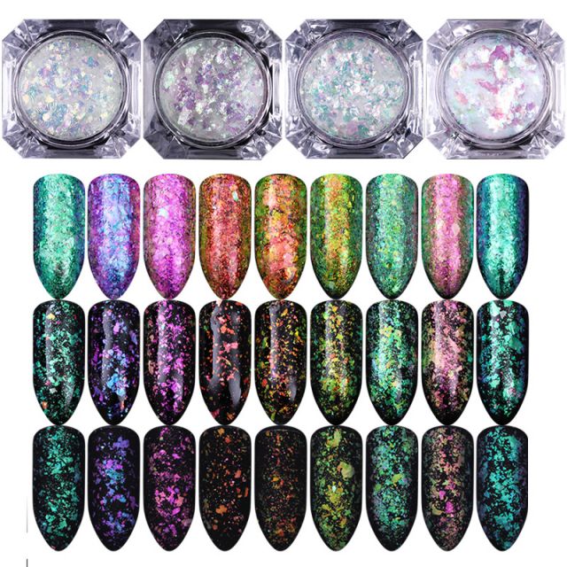 Chameleon Chrome Glitter Flakes Nail Art CT150HT — Warehouse Beauty