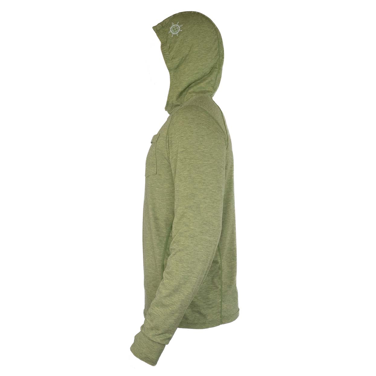 Baitium Mens Green Drifit Fishing Hoodie Size Small