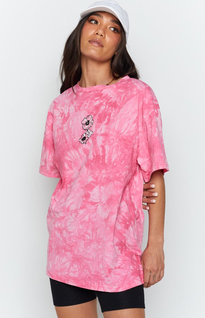 Arlo Oversized Tee Pink Tie Dye – Beginning Boutique NZ