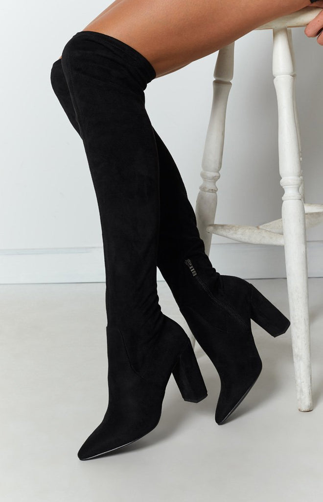 Therapy Aria Thigh High Boots Black – Beginning Boutique