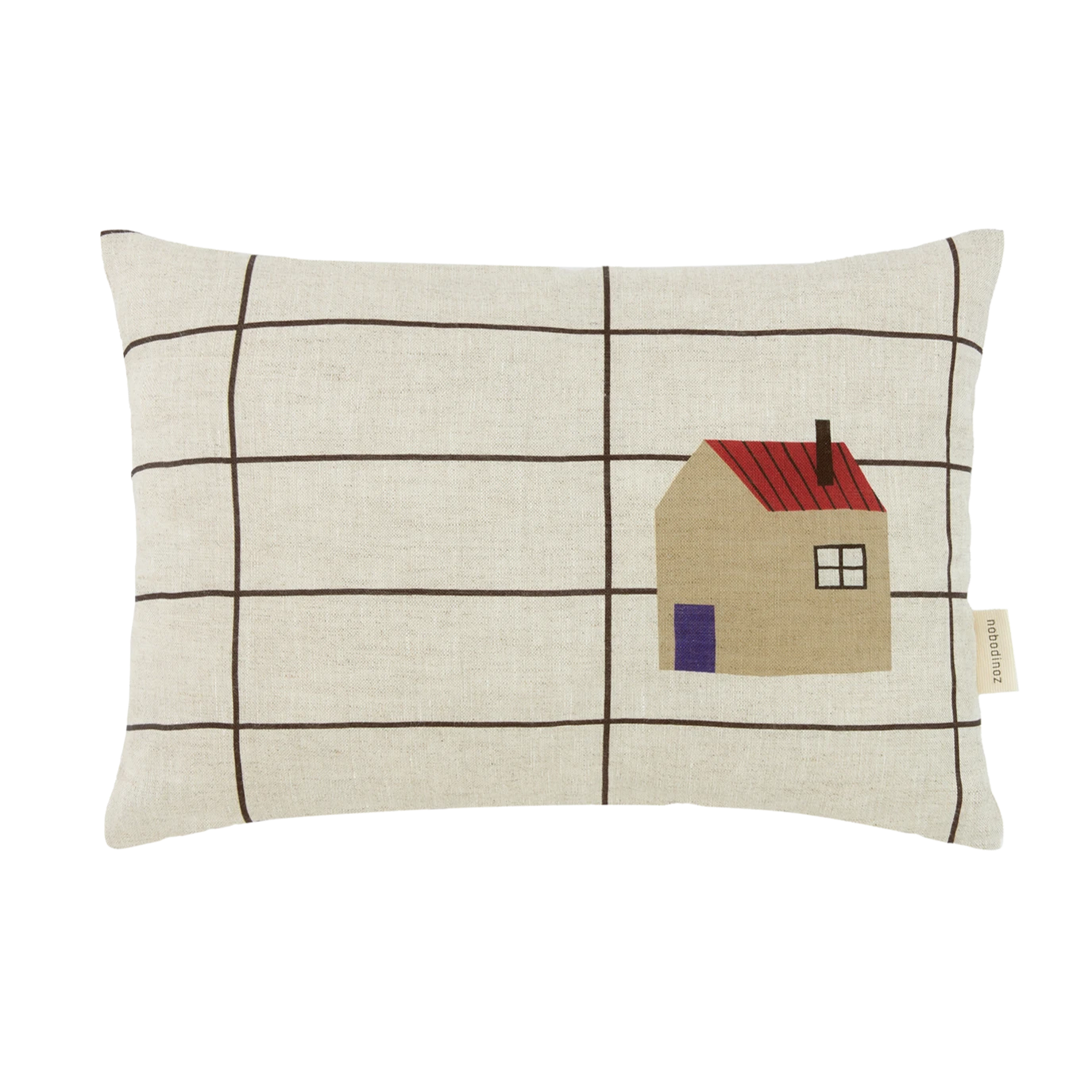 Black Grid Vibes Linen Cushion for Your Home
