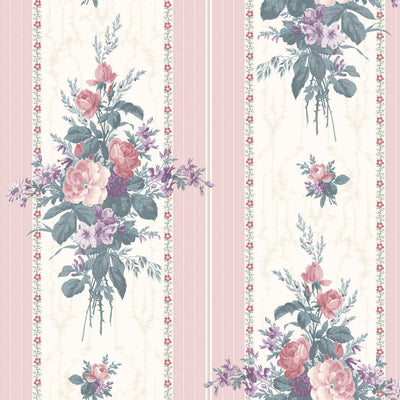 Winter Pear Floral Stripe Wallpaper  Ian Snow Ltd