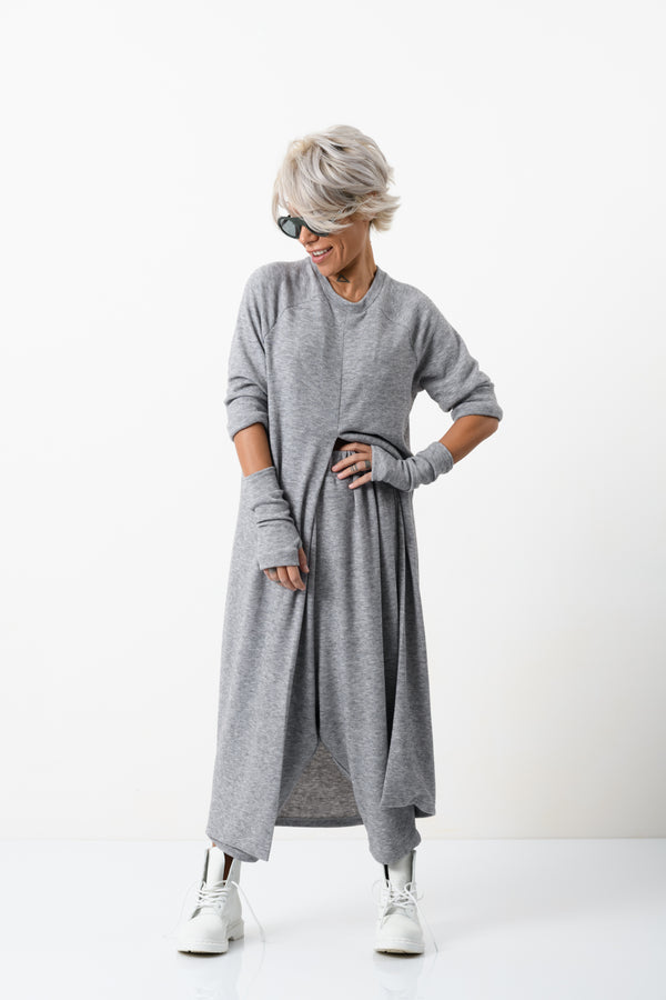 Three Pieces Grey Woman Casual Set