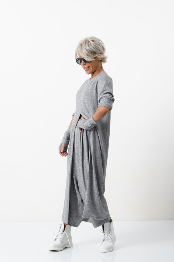 Three Pieces Grey Woman Casual Set