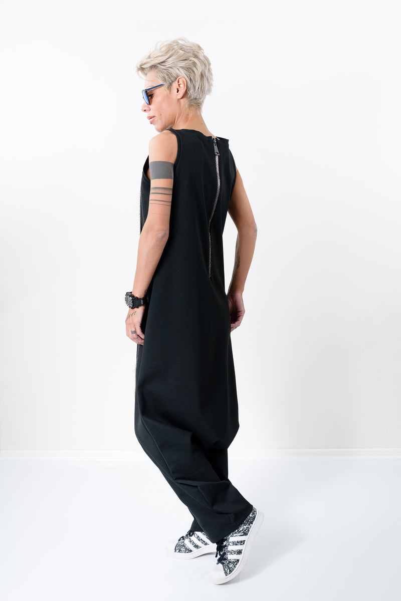 Black Harem Jumpsuit with Front Pocket - Clothes By Locker Room