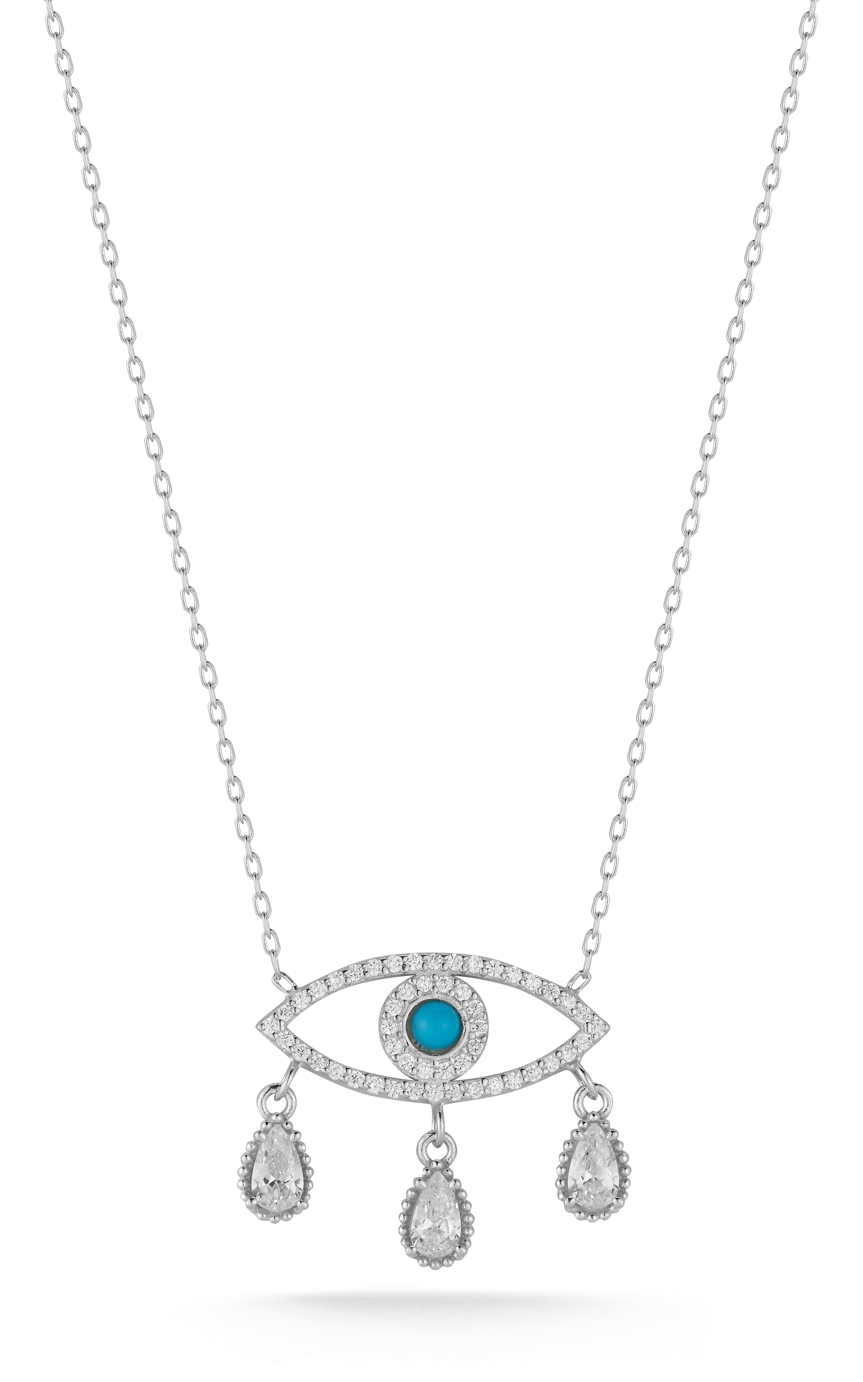 Tear Drop Evil Eye Necklace