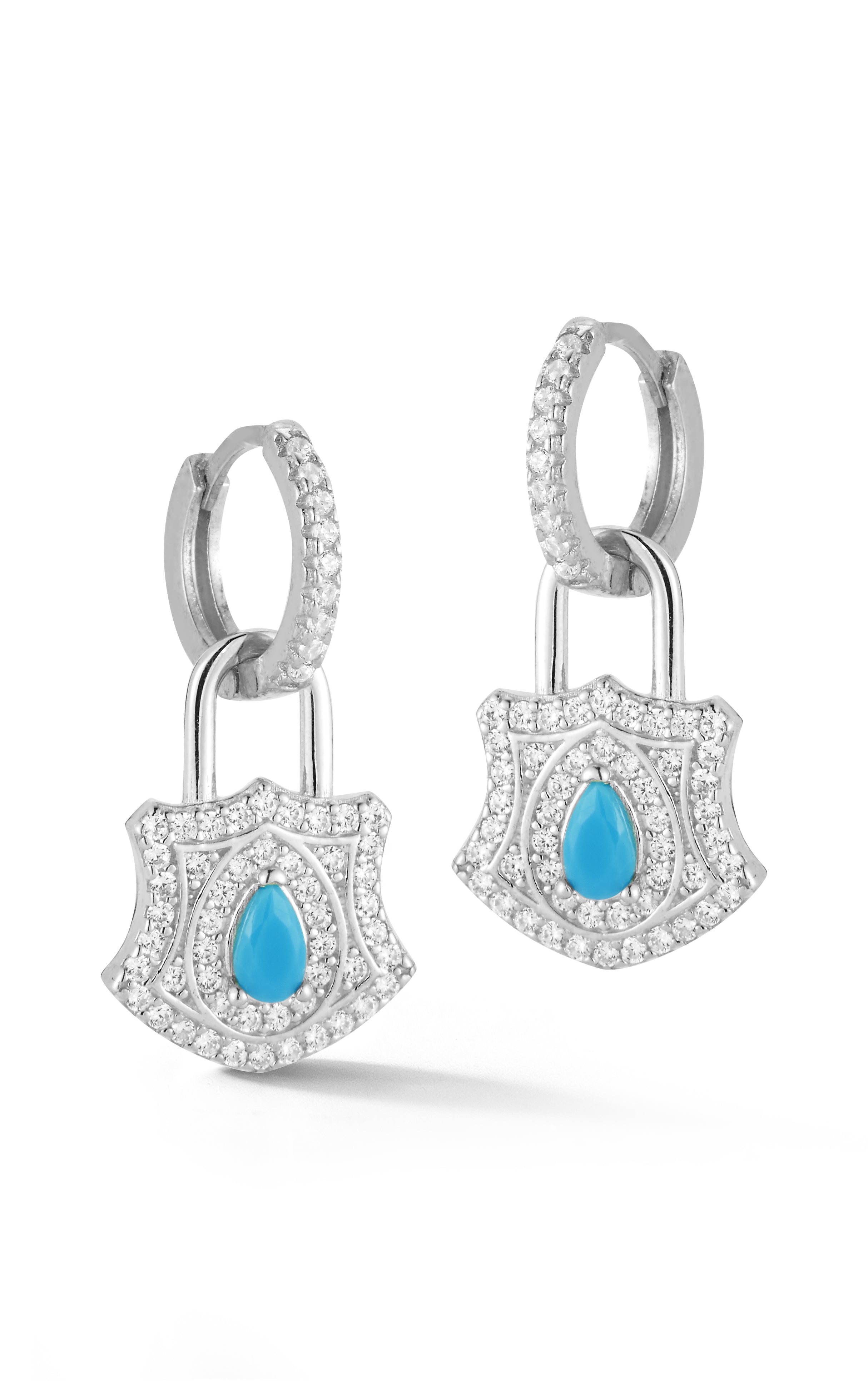Turquoise Padlock Earrings