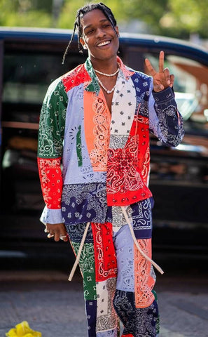 ASAP Rocky in Paisley Suit at Paris Fashion Week: Men’s Spring/Summer 2019