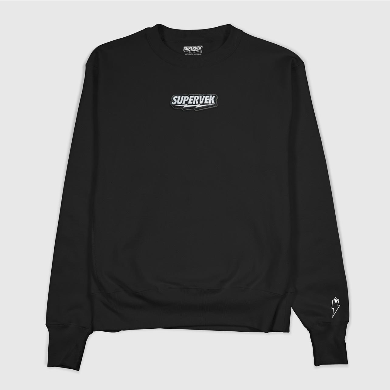Premium Minimal Sweatshirt with Embroidered Logo by Supervek- Black ...