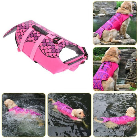 Dog Life Vest on Mermaid Style Colorful and Creative Life Jacket - 2019 Update 1