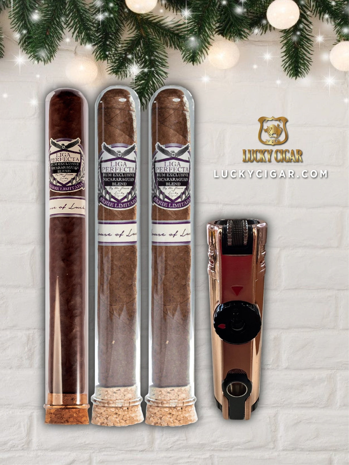 Cigar Gift Sets: Set of 3 Cigars, 3 Liga Perfecta Cigars with Torch