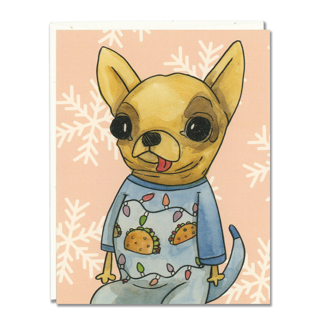 Chihuahua Ugly Sweater Card Cat People Press