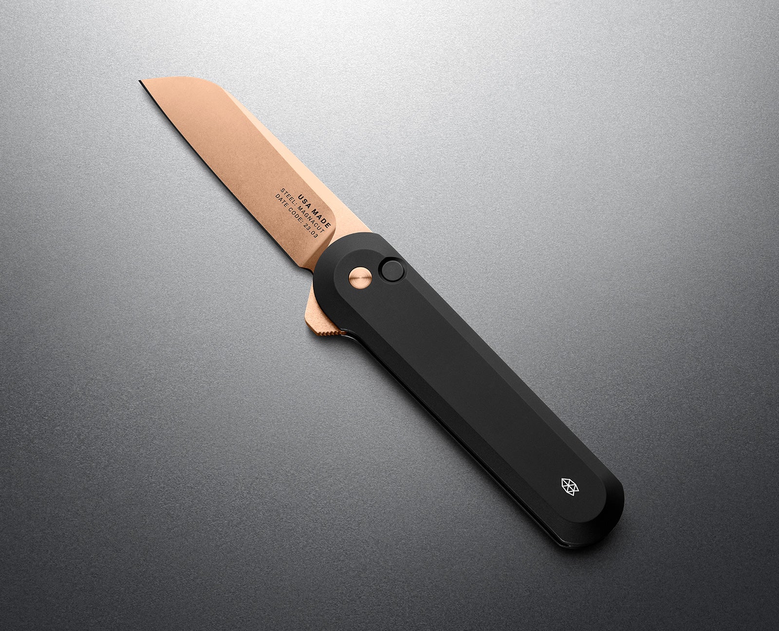 Copper Knife Set, A Knife Set with Sharpener Built-in, Upright 6-Piece Rose Gold