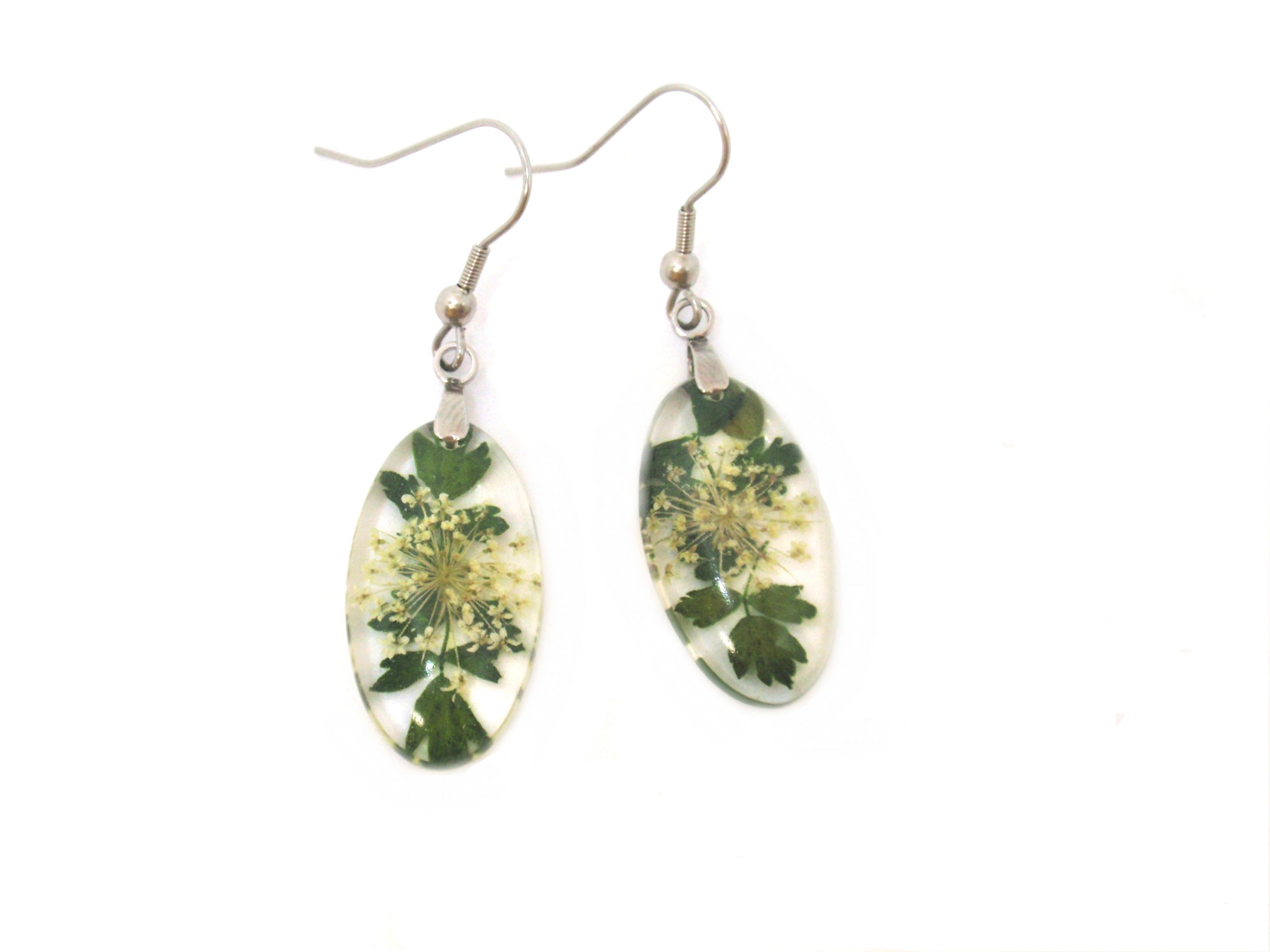 Botanical Earrings, Queen Anne's lace and leaves jewelry - Smile with ...
