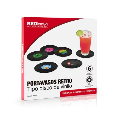 Caja Portavasos Retro de Disco de Viniles - Redlemon