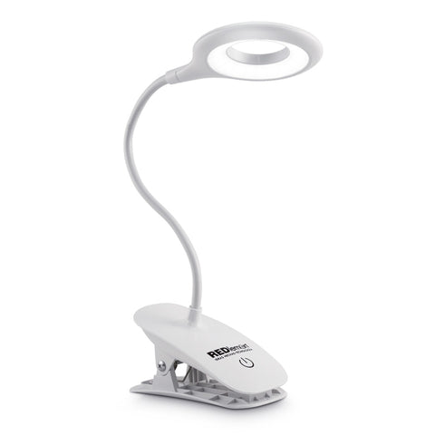 Lámpara Escritorio LED Clip 3 Intensidades Luz Cuello Flexible Batería Recargable Redlemon 2021