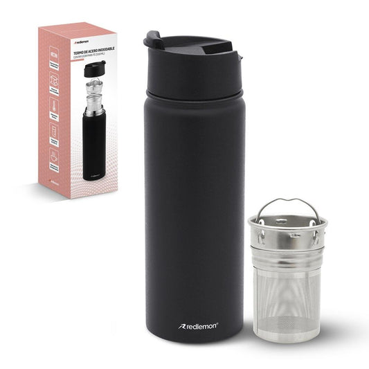 Termo de Acero Inoxidable con Infusor de Té 550 ml - Redlemon