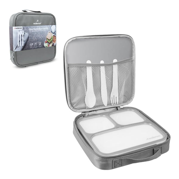 Lonchera Térmica para Comida de Adulto de Mujer y Hombre Tipo Bento Box Hermética con Funda - Redlemon