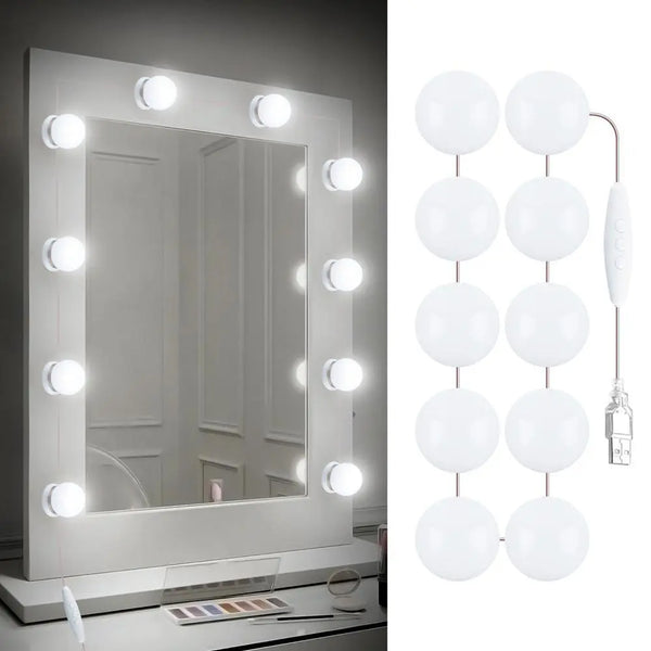 Luces LED para Espejo de Vanidad Tipo Hollywood 3 Tonos - Redlemon