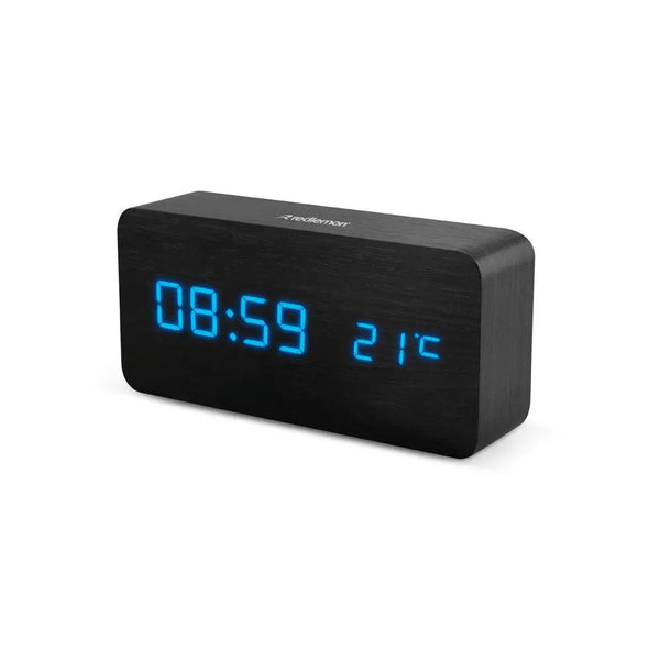 Reloj Despertador Digital de Madera Diseño Minimalista - Redlemon