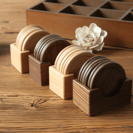 Walnut Wood Coasters, Natural Artisan Wood Coasters