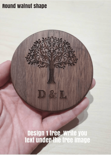 1-5 PCS Walnut Coasters with Holder Engraved Wooden Coasters