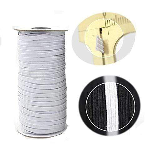 2 mm Round Elastic Cord, Elastic band, stretch cord - white, black