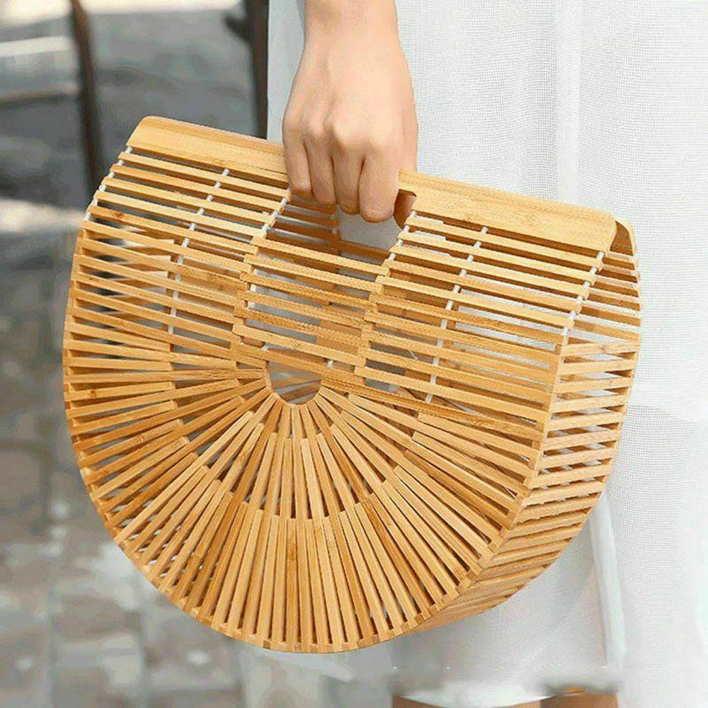 Buy Angie Wood Creations Handmade Bamboo Bag, Beach bag, Trendy Bag