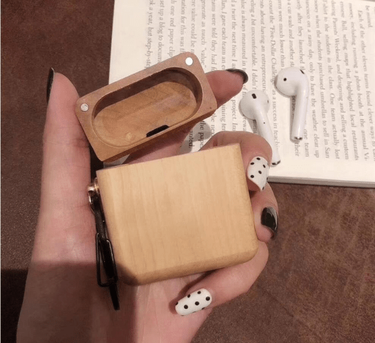 Wood Airpods Case, Custom Airpod Case With Metal Hook Keychain, Appl – Angie