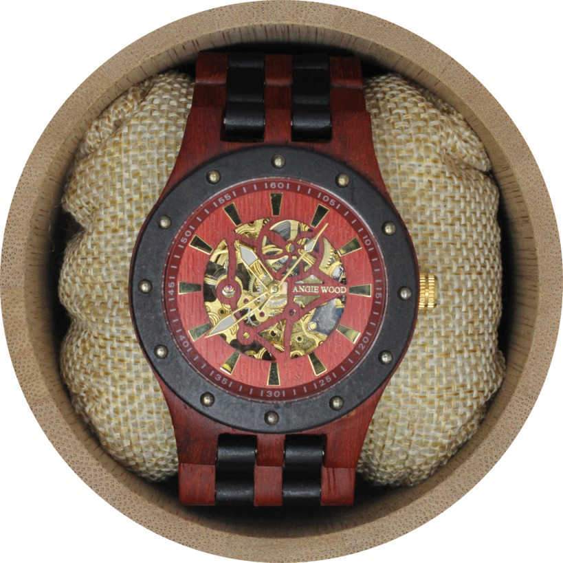 Buy Blood Sandalwood Men s Automatic Watch with Skeleton Display