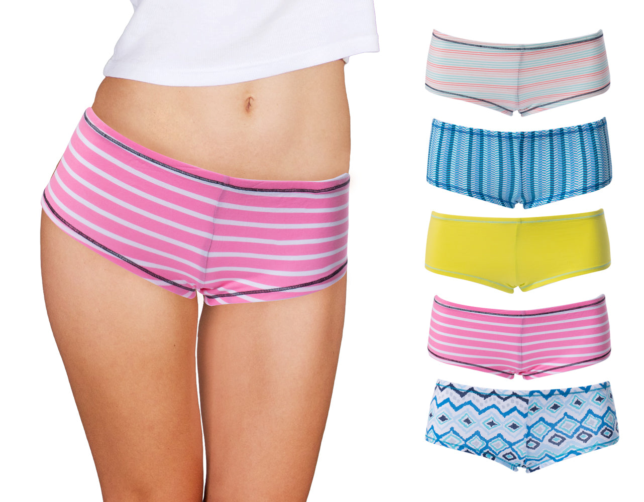 Emprella Women's Boyshort Panties (10-Pack) Comfort Ultra-Soft Cotton  Underwear - ShopperBoard