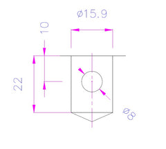 Dimensions of connection on fixture