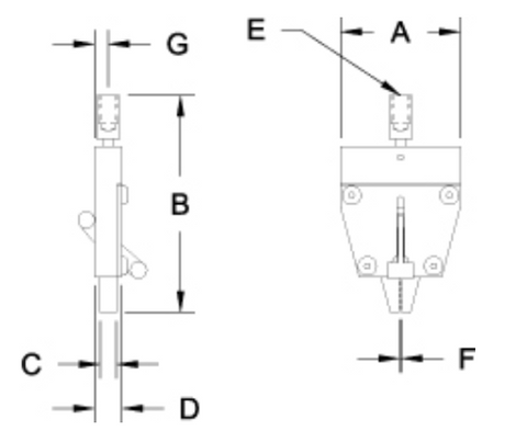 Dimensional drawing for G1062 wedge grip