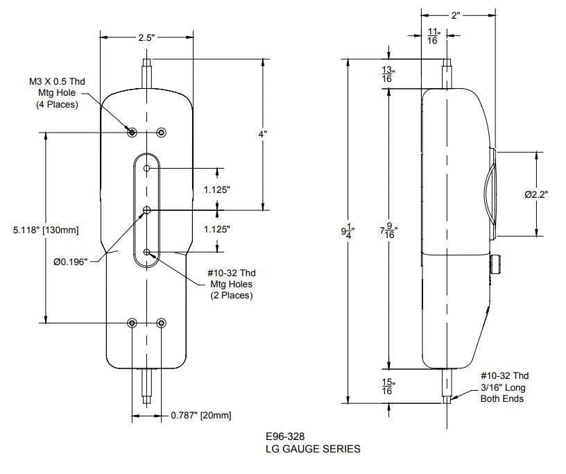 LG Mechanical Gauge Dimensions