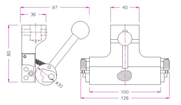 Eccentric roller grip with 100 mm width roller