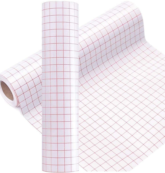 Grid-Lined Paper Transfer Tape 12x30' Roll (Blue Lines) 