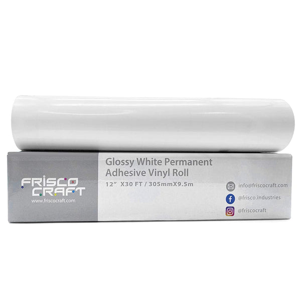 Frisco Craft Matte White Permanent Adhesive Vinyl Roll - 12 x 30 FT f