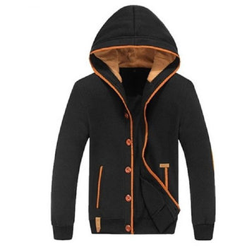 Winter Mens Hoodie with Thick Fleece Lining