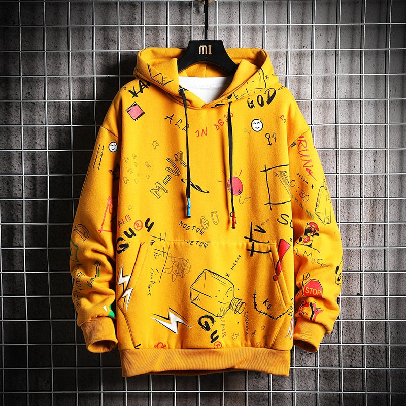 single road japanese yellow anime hoodie