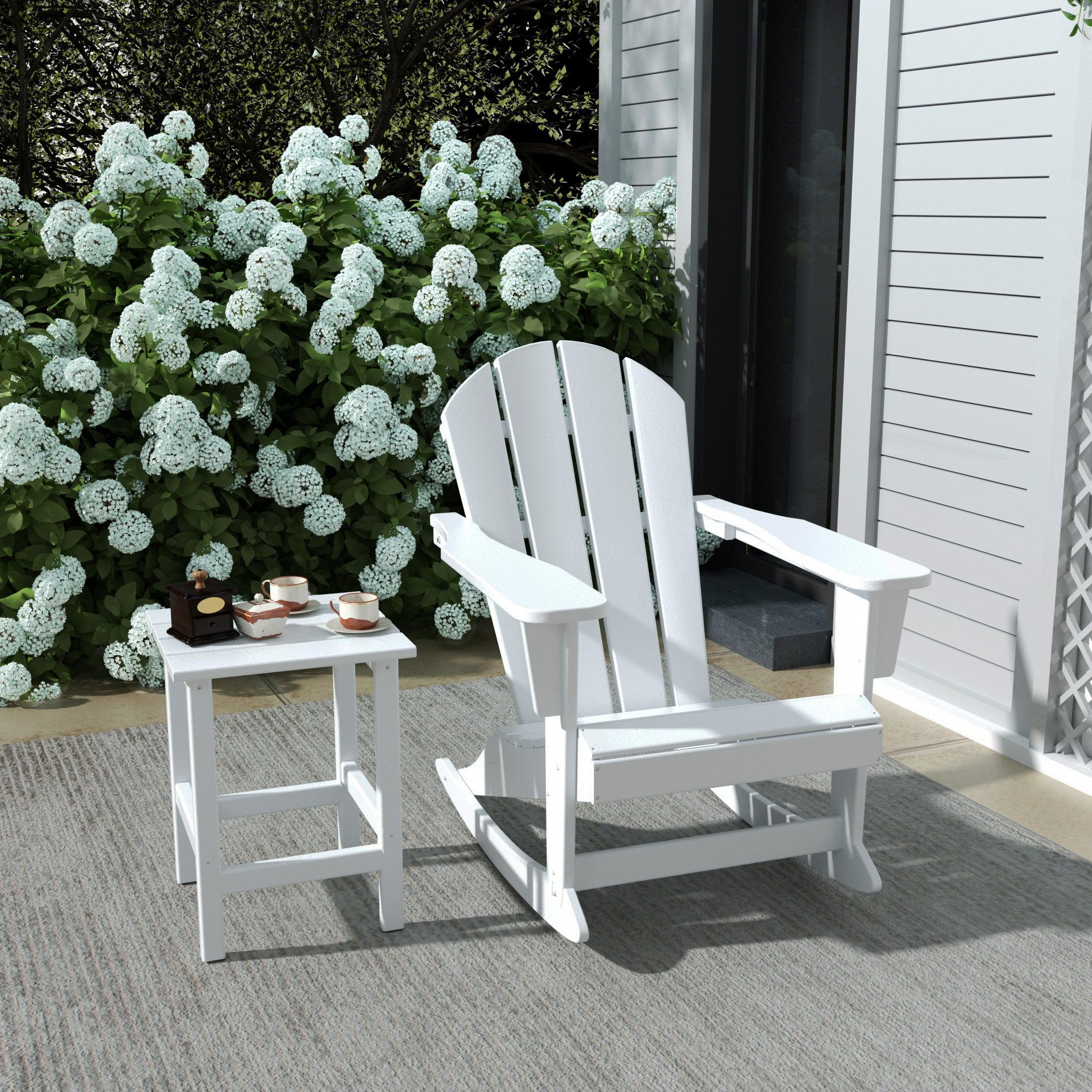 Paradise Outdoor Patio Rocking Chair with Square Side Table Set - Costaelm product image