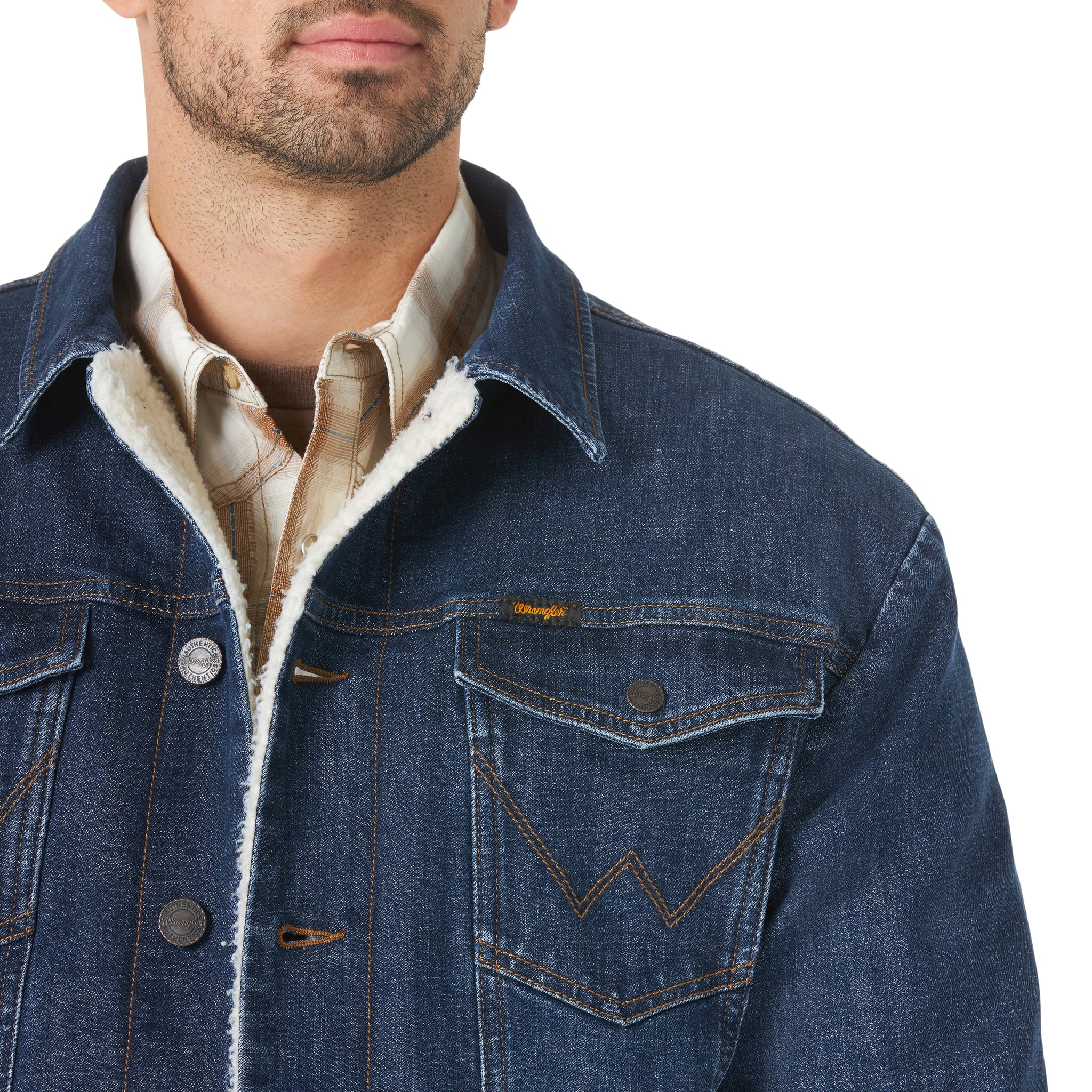 Wrangler Men's Lined Denim Jacket – Branded Dusty Lane