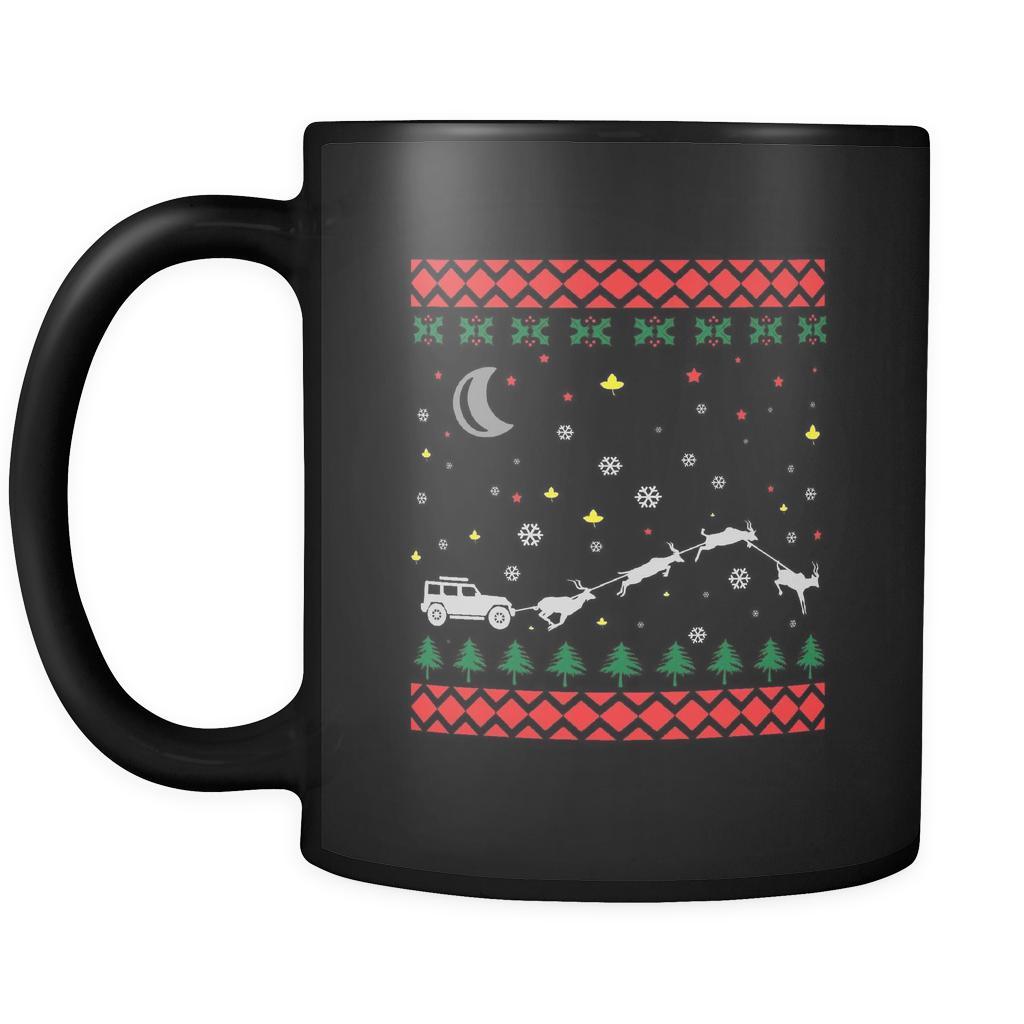 4X4 Jeep Wrangler Off Road Ugly Christmas Sweater Black 11oz Coffee Mu