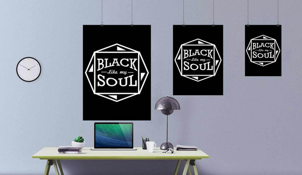 Black Like My Soul Funny Poster Wall Art Room Decor Gift Humor Sarcasm Snarky-Posters 2-JoyHip.Com